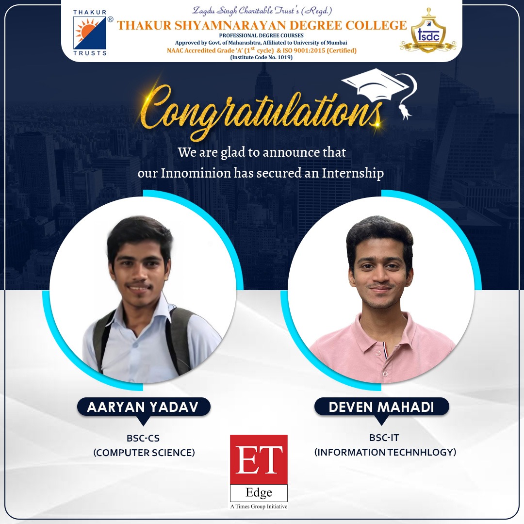 TSDC's students have secured internship at ET Edge(Times Group)